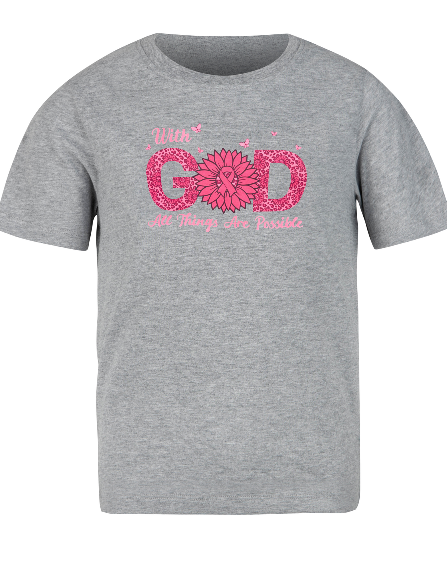 “With God All Things Are Possible” Breast Cancer Awareness Tee