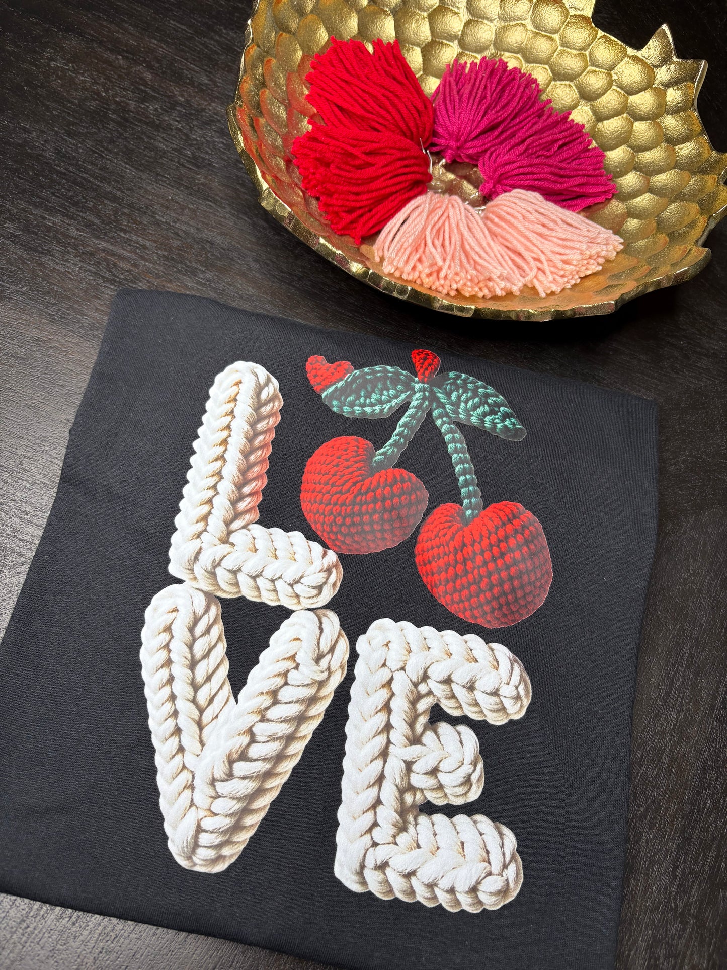 "Cherry Love Crochet" Tee