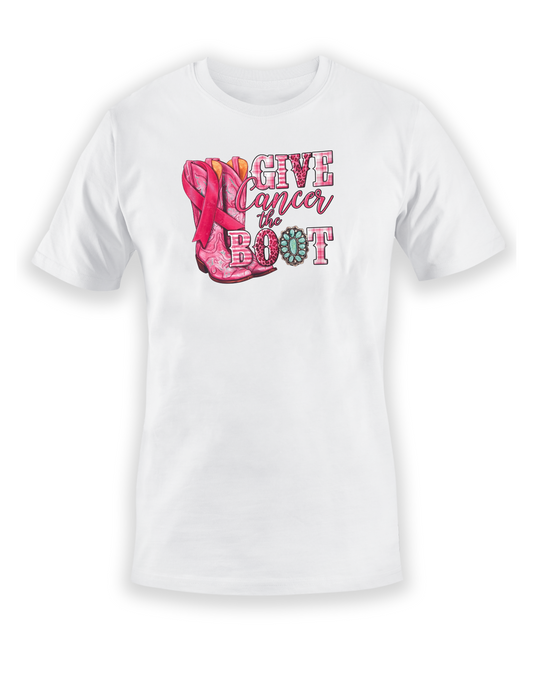 “Give Cancer the Boot” Breast Cancer Awareness Tee