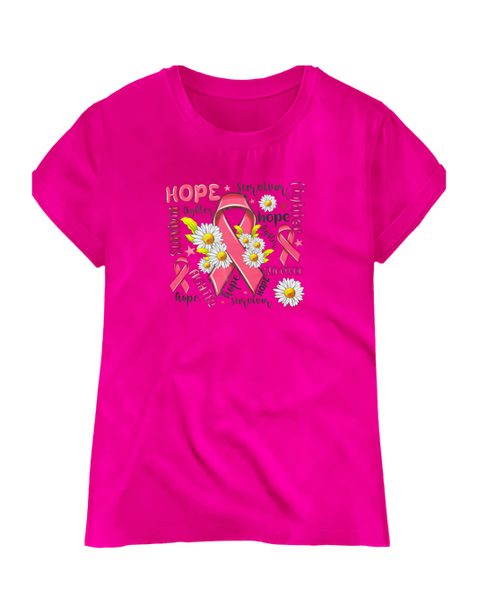 Breast Cancer Awareness T-Shirt – Hope, Fighter, Survivor