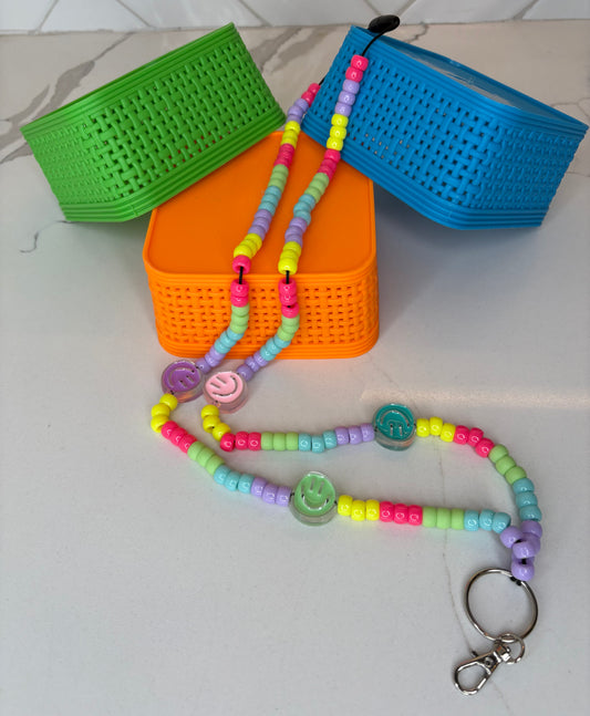 "Multi-Color Smiley Face" Lanyard