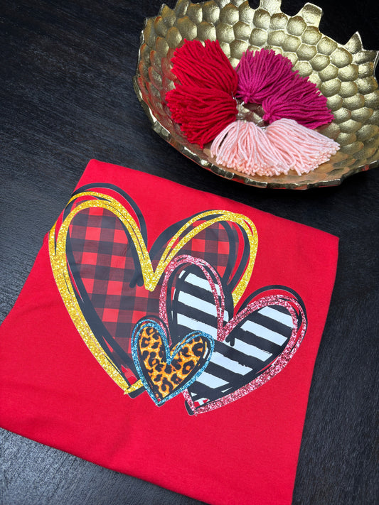"Plaid Heart" Tee