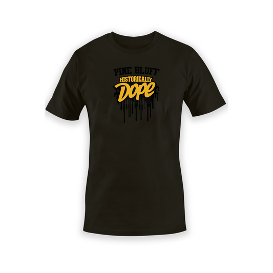 "Pine Bluff Historically Dope" Tee-Black
